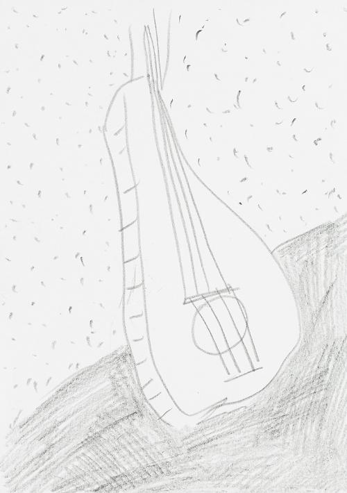 Kurt Hüpfner, Ohne Titel, um 2000, Bleistift auf Papier, 29,7 × 21 cm, Privatbesitz, Wien