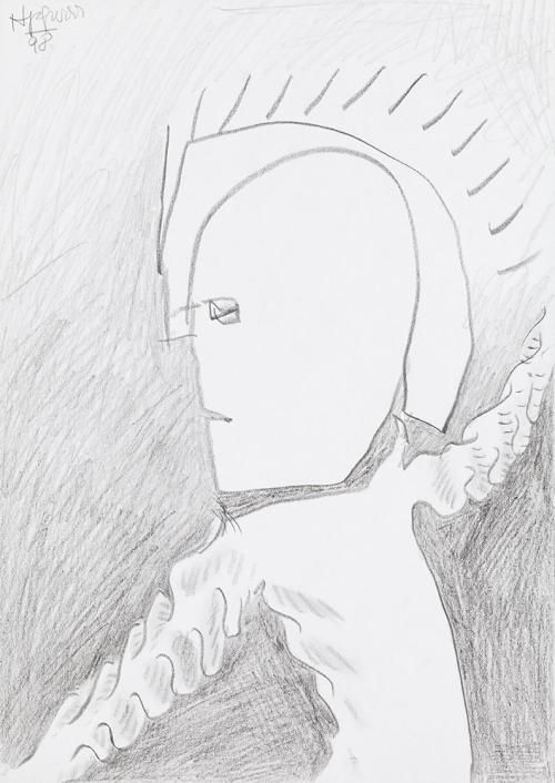 Kurt Hüpfner, Ohne Titel, 1998, Bleistift auf Papier, 29,7 × 21 cm, Privatbesitz, Wien