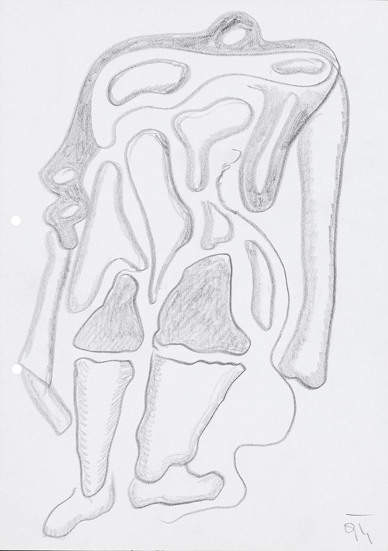 Kurt Hüpfner, Ohne Titel, 1994, Bleistift auf Papier, 29,7 × 21 cm, Privatbesitz, Wien, Inv.-Nr…