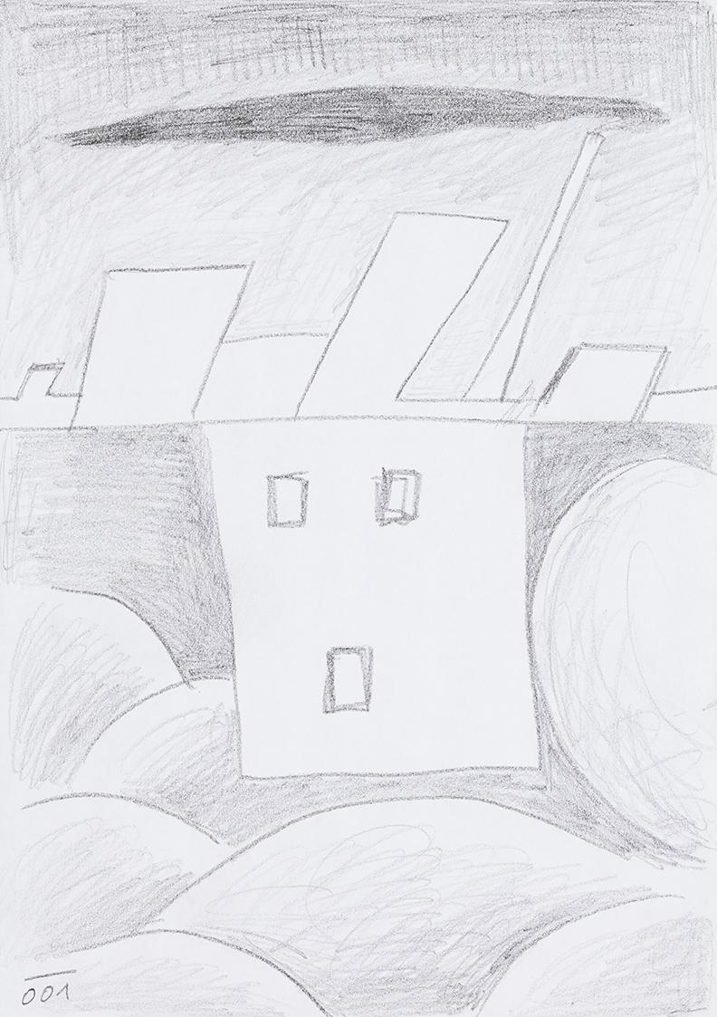 Kurt Hüpfner, Ohne Titel, 2001, Bleistift auf Papier, 29,7 × 21 cm, Privatbesitz, Wien, Inv.-Nr…