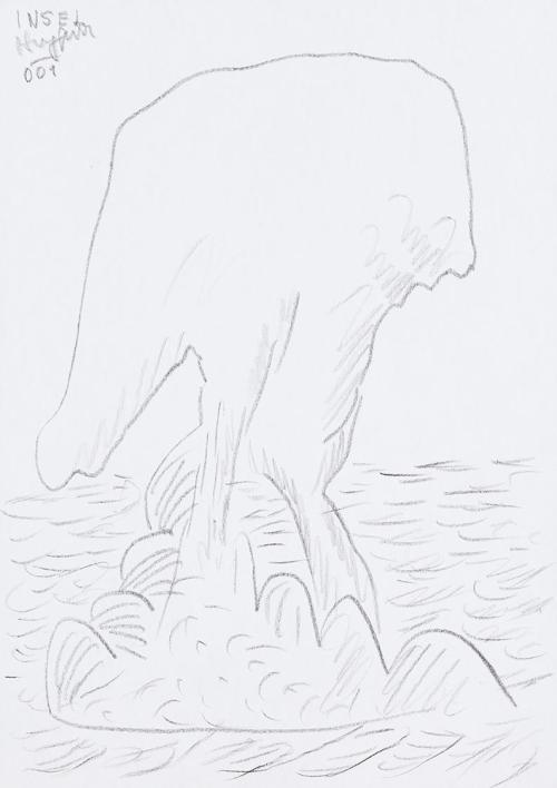 Kurt Hüpfner, Insel, 2001, Bleistift auf Papier, 29,7 × 21 cm, Privatbesitz, Wien, Inv.-Nr. KD2 ...