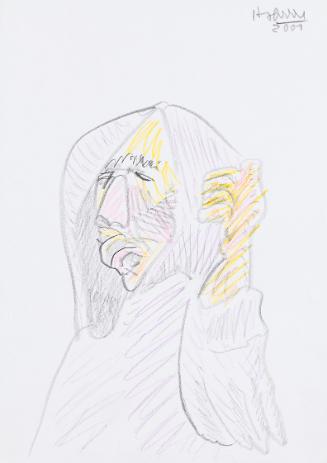 Kurt Hüpfner, Ohne Titel, 2001, Bleistift und Buntstift auf Papier, 29,7 × 21 cm, Privatbesitz,…