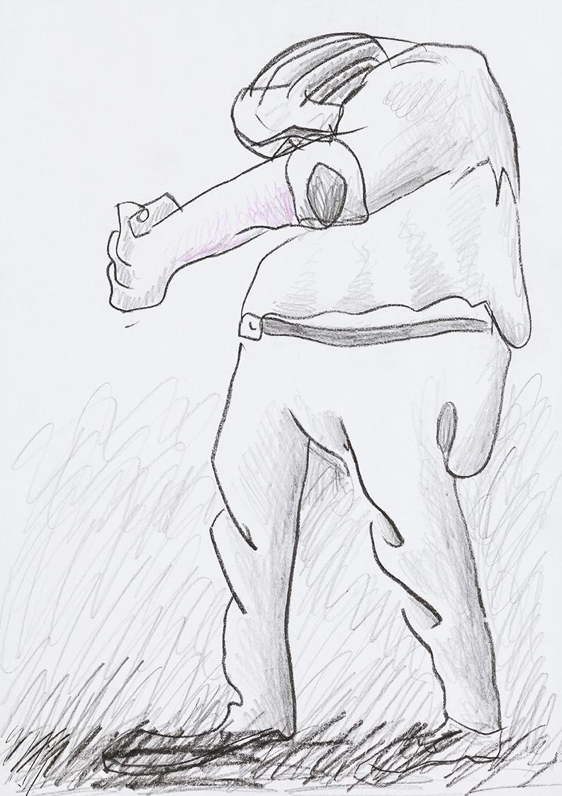 Kurt Hüpfner, Ohne Titel, um 2000, Bleistift und Buntstift auf Papier, 29,7 × 21 cm, Privatbesi ...