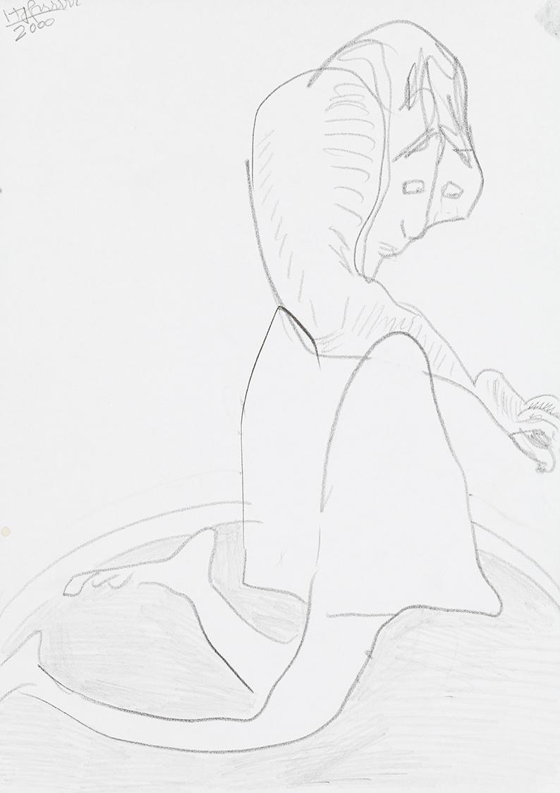 Kurt Hüpfner, Ohne Titel, 2000, Bleistift auf Papier, 29,7 × 21 cm, Privatbesitz, Wien, Inv.-Nr…