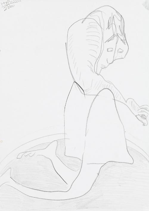 Kurt Hüpfner, Ohne Titel, 2000, Bleistift auf Papier, 29,7 × 21 cm, Privatbesitz, Wien, Inv.-Nr…