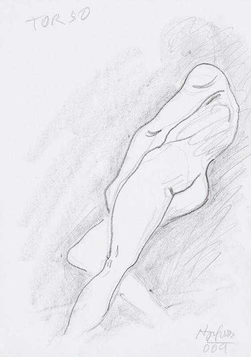 Kurt Hüpfner, Torso, 2009, Bleistift auf Papier, 29,7 × 21 cm, Privatbesitz, Wien