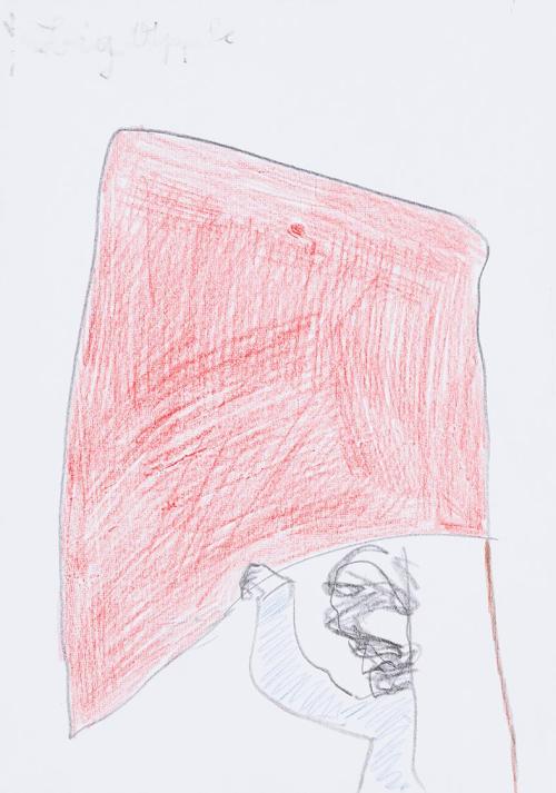 Kurt Hüpfner, big apple, um 2010, Bleistift und Buntstift auf Papier, 29,7 × 21 cm, Privatbesit ...