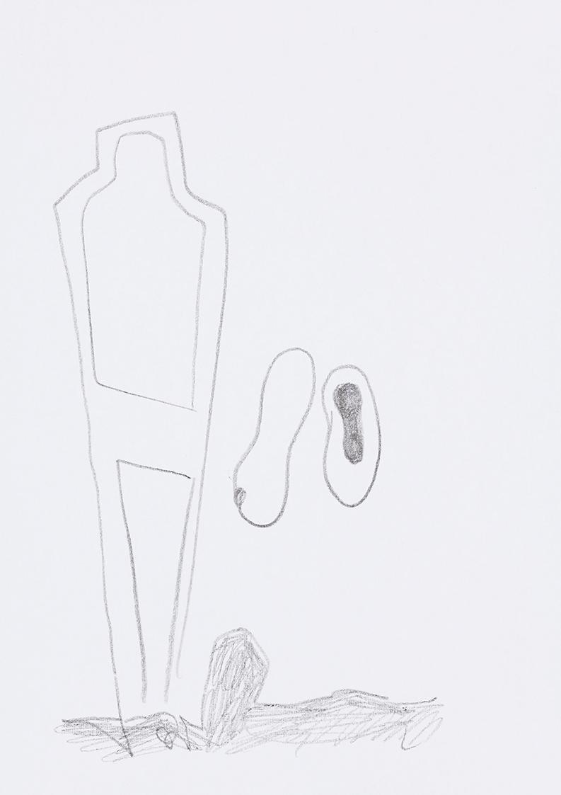 Kurt Hüpfner, Ohne Titel, um 2010, Bleistift auf Papier, 29,7 × 21 cm, Privatbesitz, Wien