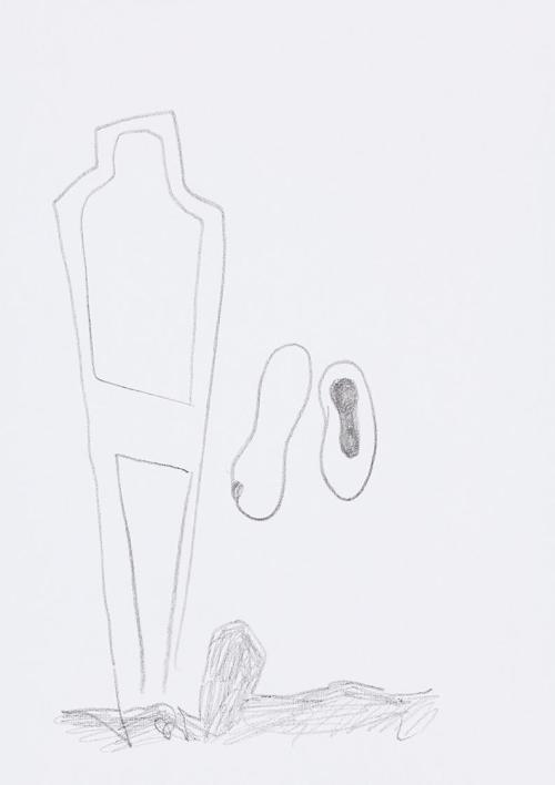 Kurt Hüpfner, Ohne Titel, um 2010, Bleistift auf Papier, 29,7 × 21 cm, Privatbesitz, Wien