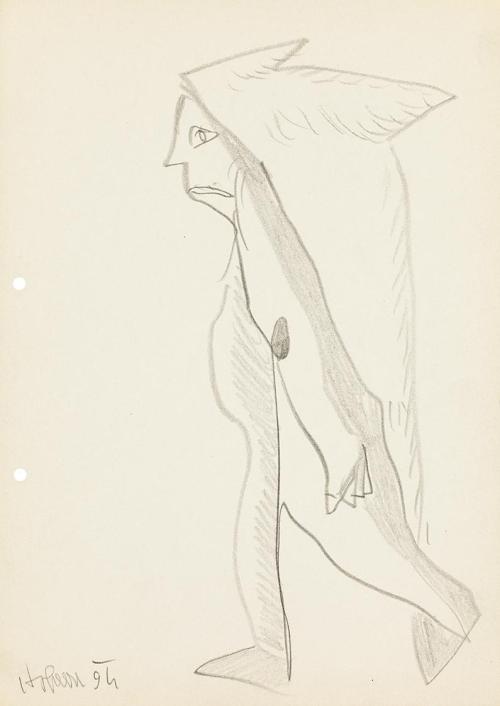 Kurt Hüpfner, Ohne Titel, 1994, Bleistift auf ungebleichtem Papier, 29,7 × 21 cm, Privatbesitz, ...