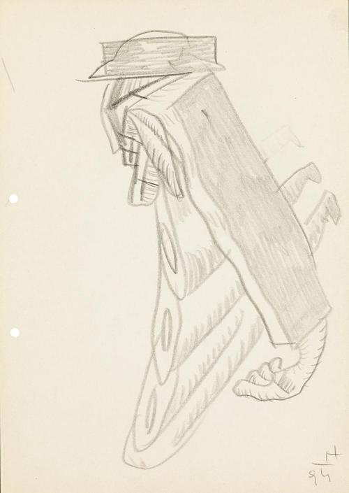 Kurt Hüpfner, Ohne Titel, 1994, Bleistift auf ungebleichtem Papier, 29,7 × 21 cm, Privatbesitz, ...