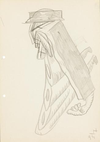 Kurt Hüpfner, Ohne Titel, 1994, Bleistift auf ungebleichtem Papier, 29,7 × 21 cm, Privatbesitz, ...