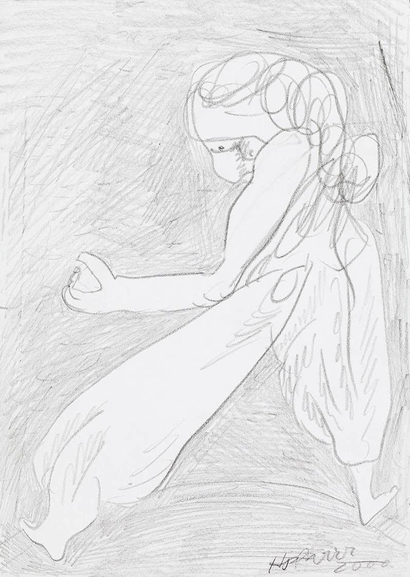 Kurt Hüpfner, Ohne Titel, 2000, Bleistift auf Papier, 29,7 × 21 cm, Privatbesitz, Wien, Inv.-Nr…