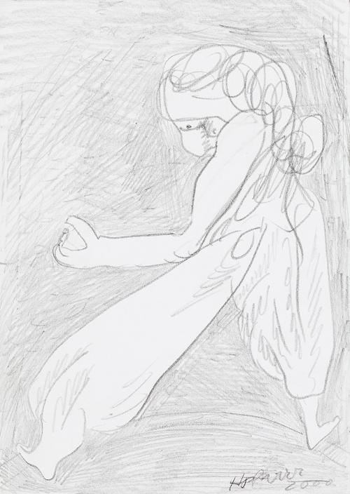 Kurt Hüpfner, Ohne Titel, 2000, Bleistift auf Papier, 29,7 × 21 cm, Privatbesitz, Wien, Inv.-Nr…