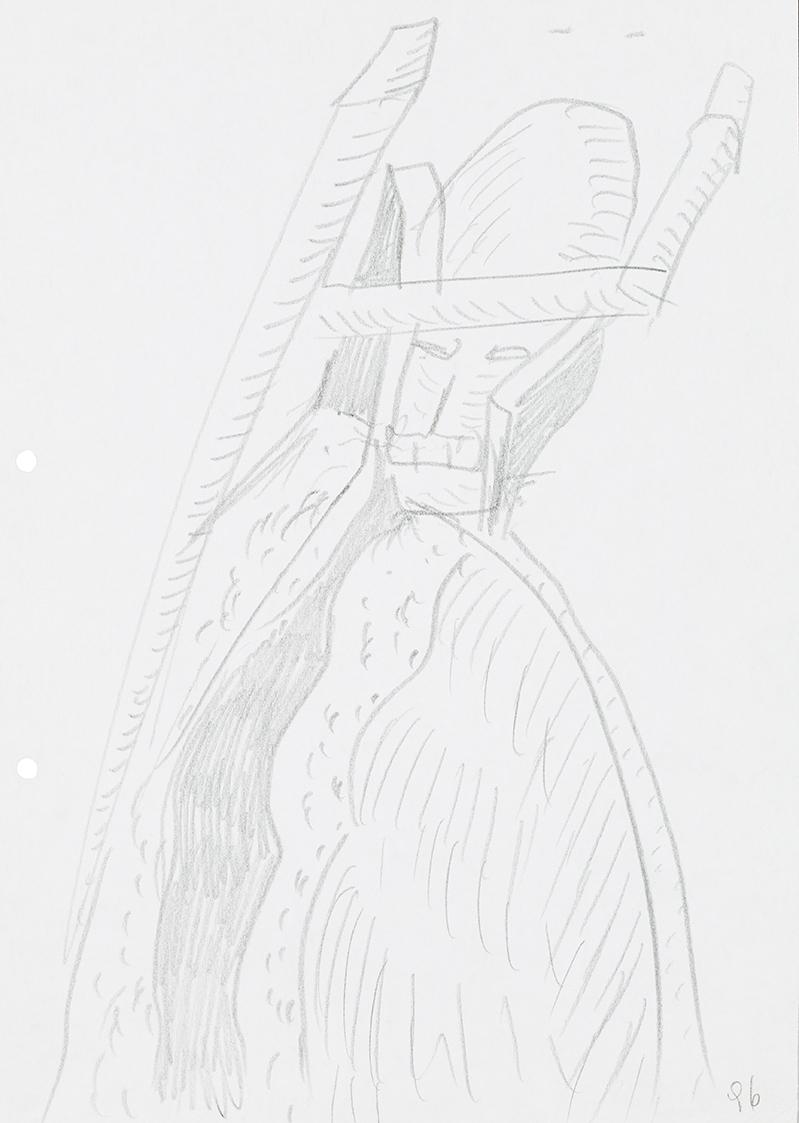 Kurt Hüpfner, Ohne Titel, 1996, Bleistift auf Papier, 29,7 × 21 cm, Privatbesitz, Wien