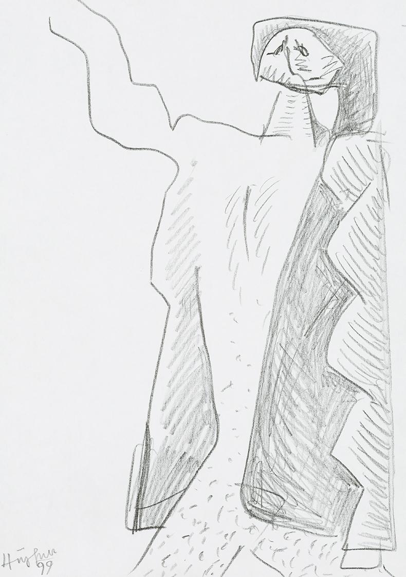 Kurt Hüpfner, Ohne Titel, 1999, Bleistift auf Papier, 29,7 × 21 cm, Privatbesitz, Wien