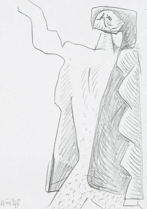 Kurt Hüpfner, Ohne Titel, 1999, Bleistift auf Papier, 29,7 × 21 cm, Privatbesitz, Wien