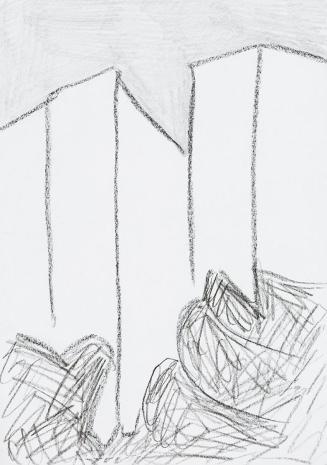 Kurt Hüpfner, Ohne Titel, um 2005, Bleistift und schwarze Kreide auf Papier, 29,7 × 21 cm, Priv ...