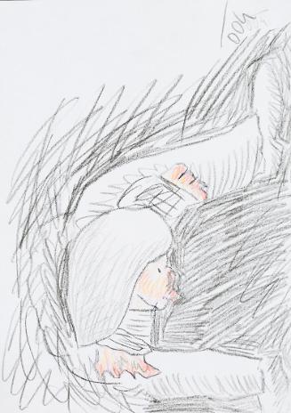 Kurt Hüpfner, Ohne Titel, 2004, Bleistift und Buntstift auf Papier, 29,7 × 21 cm, Privatbesitz,…