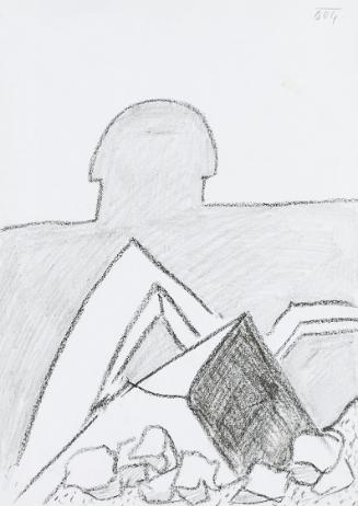 Kurt Hüpfner, Ohne Titel, 2004, Bleistift und schwarze Kreide auf Papier, 29,7 × 21 cm, Privatb…