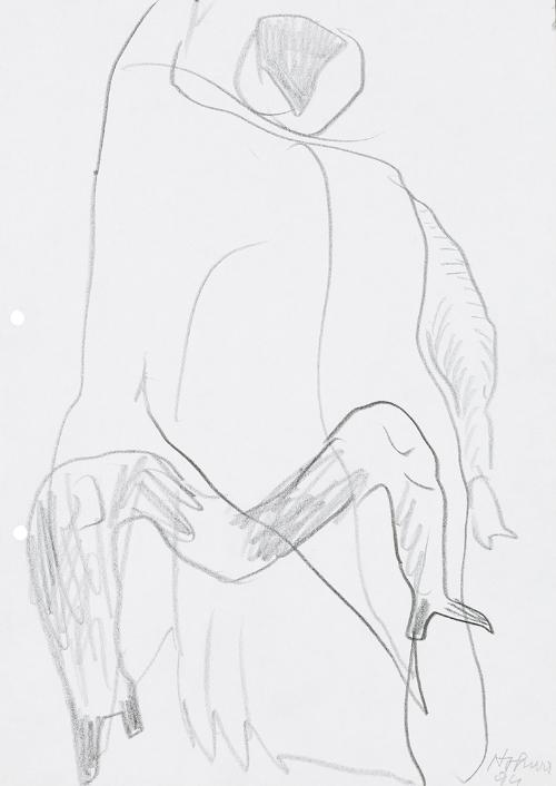 Kurt Hüpfner, Ohne Titel, 1994, Bleistift auf Papier, 29,7 × 21 cm, Privatbesitz, Wien