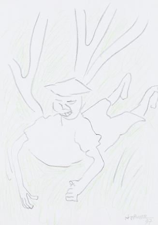 Kurt Hüpfner, Ohne Titel, 1997, Bleistift und Buntstift auf Papier, 29,7 × 21 cm, Privatbesitz,…