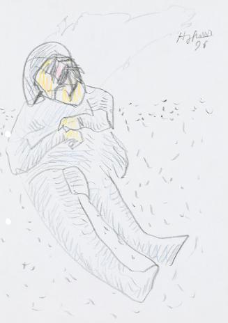 Kurt Hüpfner, Ohne Titel, 1996, Bleistift und Buntstift auf Papier, 29,7 × 21 cm, Privatbesitz,…