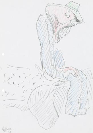 Kurt Hüpfner, Ohne Titel, 1996, Bleistift und Buntstift auf Papier, 29,7 × 21 cm, Privatbesitz, ...
