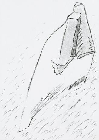 Kurt Hüpfner, Ohne Titel, um 2005, Bleistift und schwarze Kreide auf Papier, 29,7 × 21 cm, Priv ...