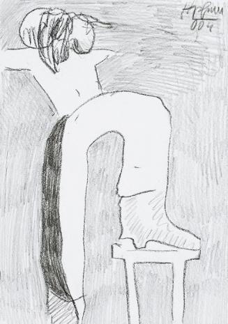 Kurt Hüpfner, Ohne Titel, 2004, Bleistift und Kohle auf Papier, 29,7 × 21 cm, Privatbesitz, Wie…