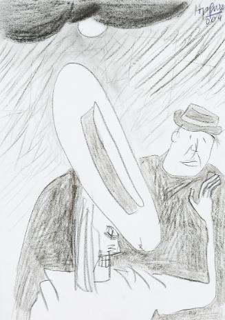 Kurt Hüpfner, Ohne Titel, 2004, Bleistift und Kohle auf Papier, 29,7 × 21 cm, Privatbesitz, Wie…