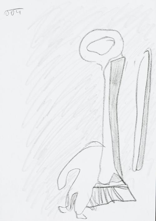 Kurt Hüpfner, Ohne Titel, 2004, Bleistift und schwarzer Buntstift auf Papier, 29,7 × 21 cm, Pri ...