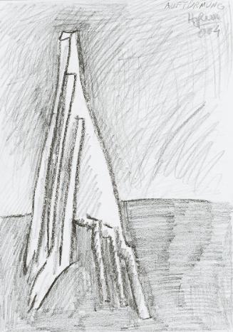 Kurt Hüpfner, Auftürmung, 2004, Bleistift und Kohle auf Papier, 29,7 × 21 cm, Privatbesitz, Wie…
