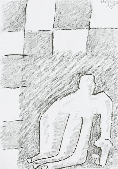 Kurt Hüpfner, Ohne Titel, 2005, Bleistift und Kohle auf Papier, 29,7 × 21 cm, Privatbesitz, Wie ...