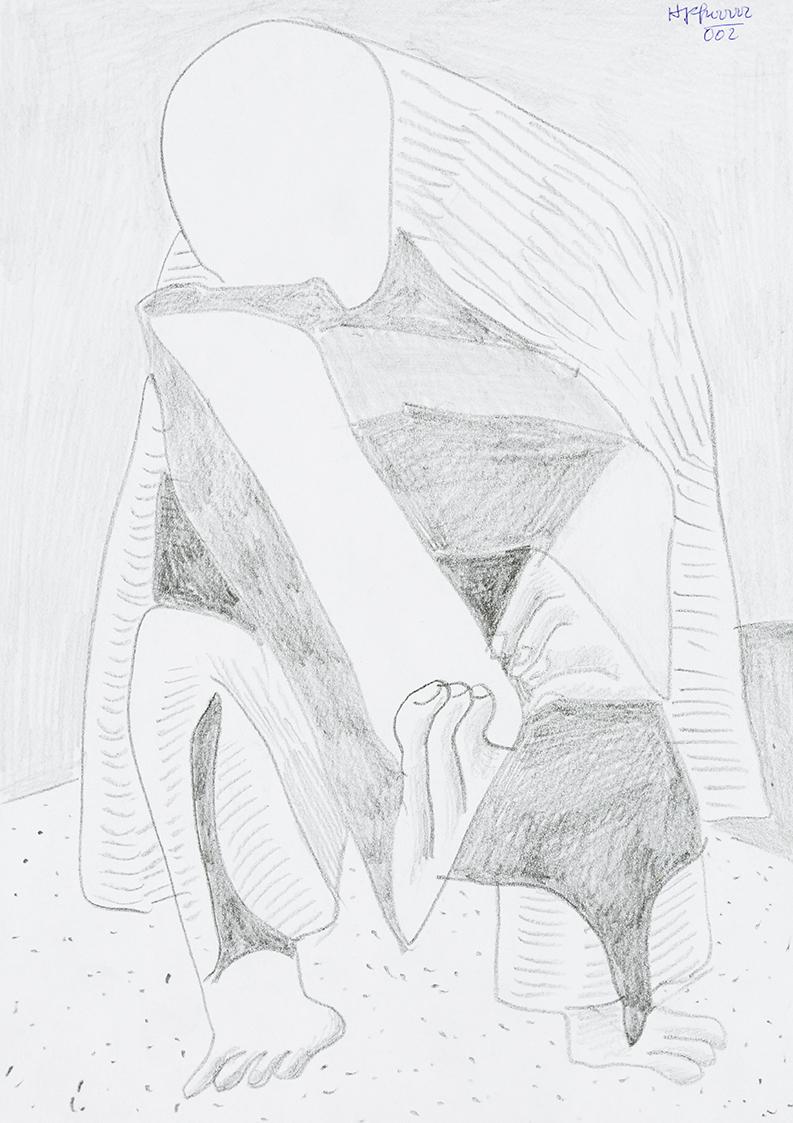Kurt Hüpfner, Ohne Titel, 2002, Bleistift auf Papier, 29,7 × 21 cm, Privatbesitz, Wien