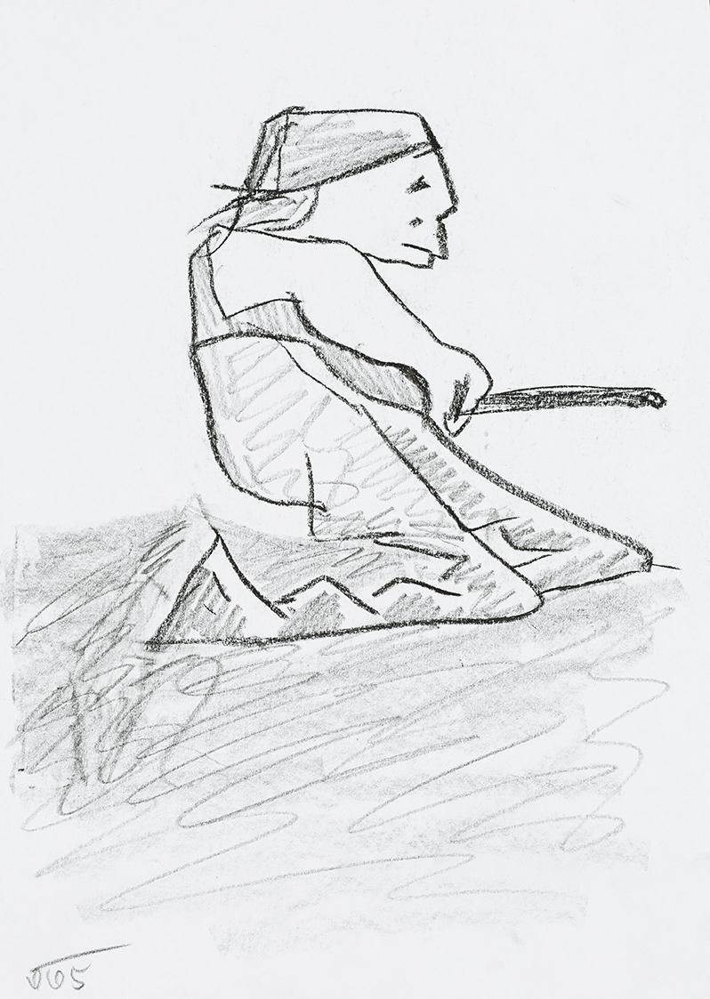 Kurt Hüpfner, Ohne Titel, 2005, Bleistift und Kohle auf Papier, 29,7 × 21 cm, Privatbesitz, Wie ...