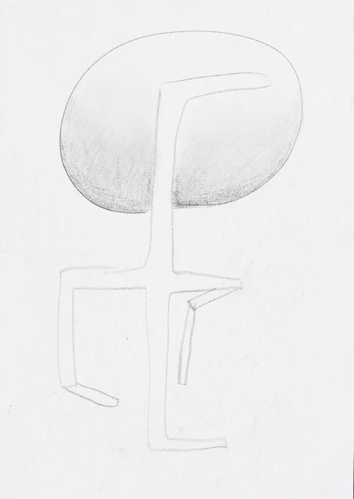 Kurt Hüpfner, Ohne Titel, um 2005, Bleistift auf Papier, 29,7 × 21 cm, Privatbesitz, Wien