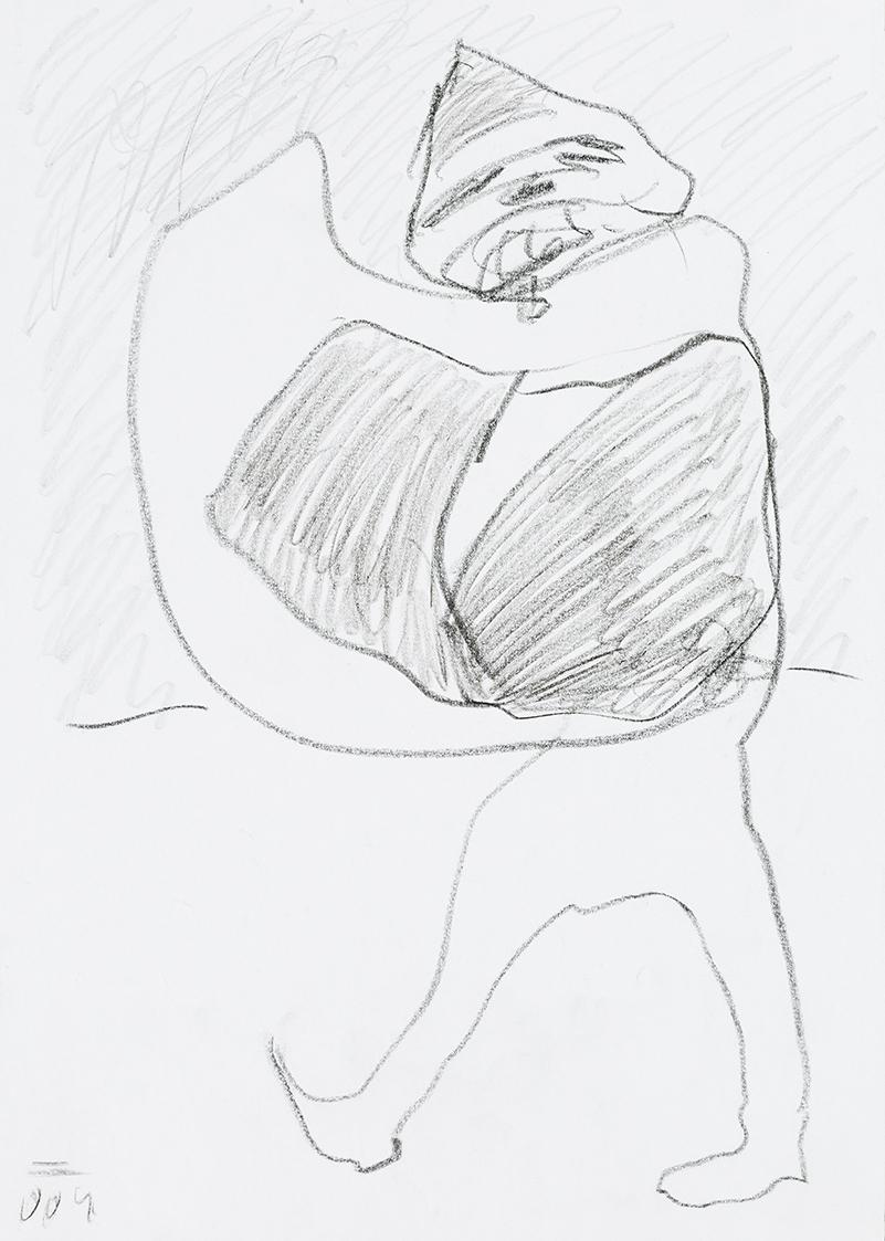 Kurt Hüpfner, Ohne Titel, 2004, Bleistift und schwarzer Buntstift auf Papier, 29,7 × 21 cm, Pri ...