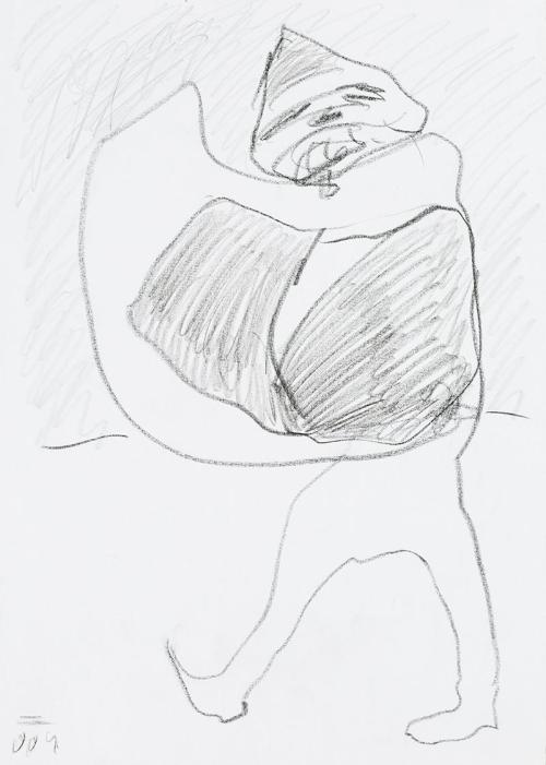 Kurt Hüpfner, Ohne Titel, 2004, Bleistift und schwarzer Buntstift auf Papier, 29,7 × 21 cm, Pri ...