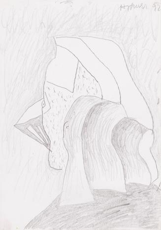 Kurt Hüpfner, Ohne Titel, 1992, Bleistift auf Papier, kaschiert auf Karton, 29,7 × 21 cm, Priva ...
