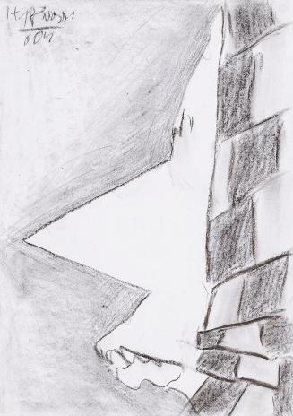 Kurt Hüpfner, Ohne Titel, 2004, Bleistift und Kohle auf Papier, kaschiert auf Karton, 29,7 × 21 ...