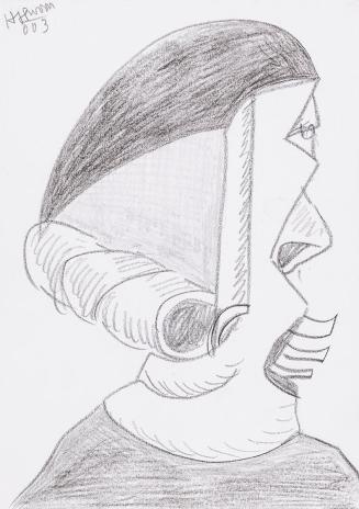 Kurt Hüpfner, Ohne Titel, 2003, Bleistift und schwarzer Buntstift auf Papier, kaschiert auf Kar ...