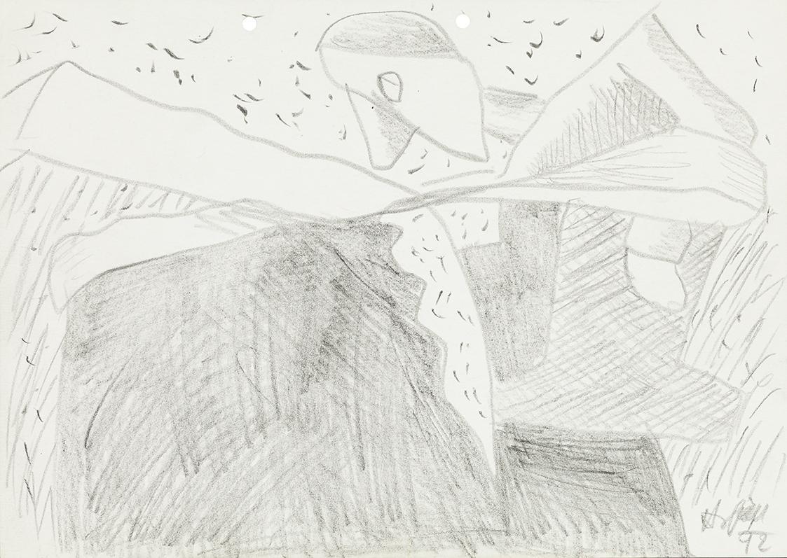 Kurt Hüpfner, Ohne Titel, 1992, Bleistift auf Papier, 21 × 29,7 cm, Privatbesitz, Wien, Inv.-Nr ...