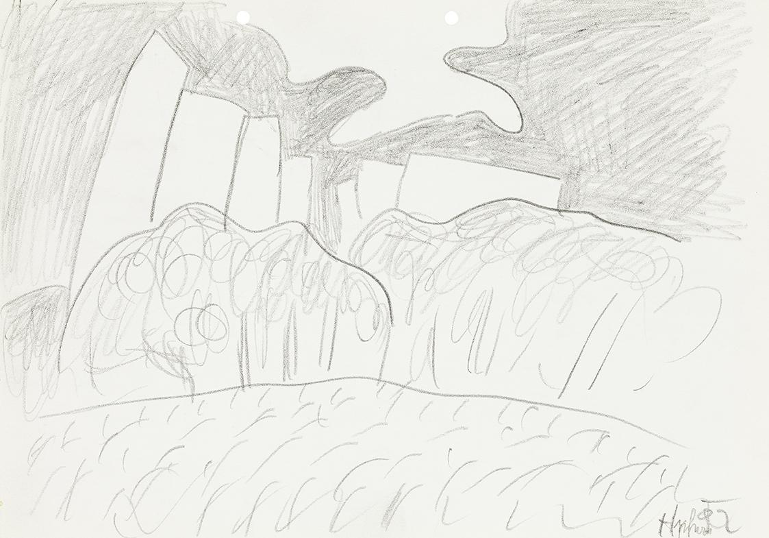 Kurt Hüpfner, Ohne Titel, 1992, Bleistift auf Papier, 21 × 29,7 cm, Privatbesitz, Wien, Inv.-Nr…
