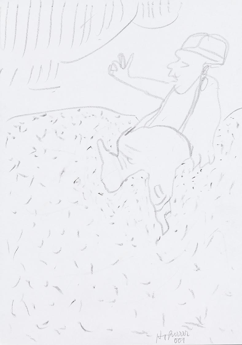 Kurt Hüpfner, Ohne Titel, 2001, Bleistift auf Papier, 29,7 × 21 cm, Privatbesitz, Wien