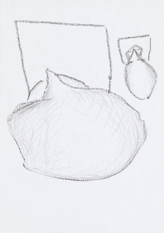 Kurt Hüpfner, Ohne Titel, um 2000, Bleistift und schwarze Kreide auf Papier, 29,7 × 21 cm, Priv…