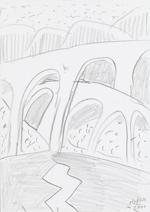 Kurt Hüpfner, Ohne Titel, 2000, Bleistift auf Papier, 29,7 × 21 cm, Privatbesitz, Wien