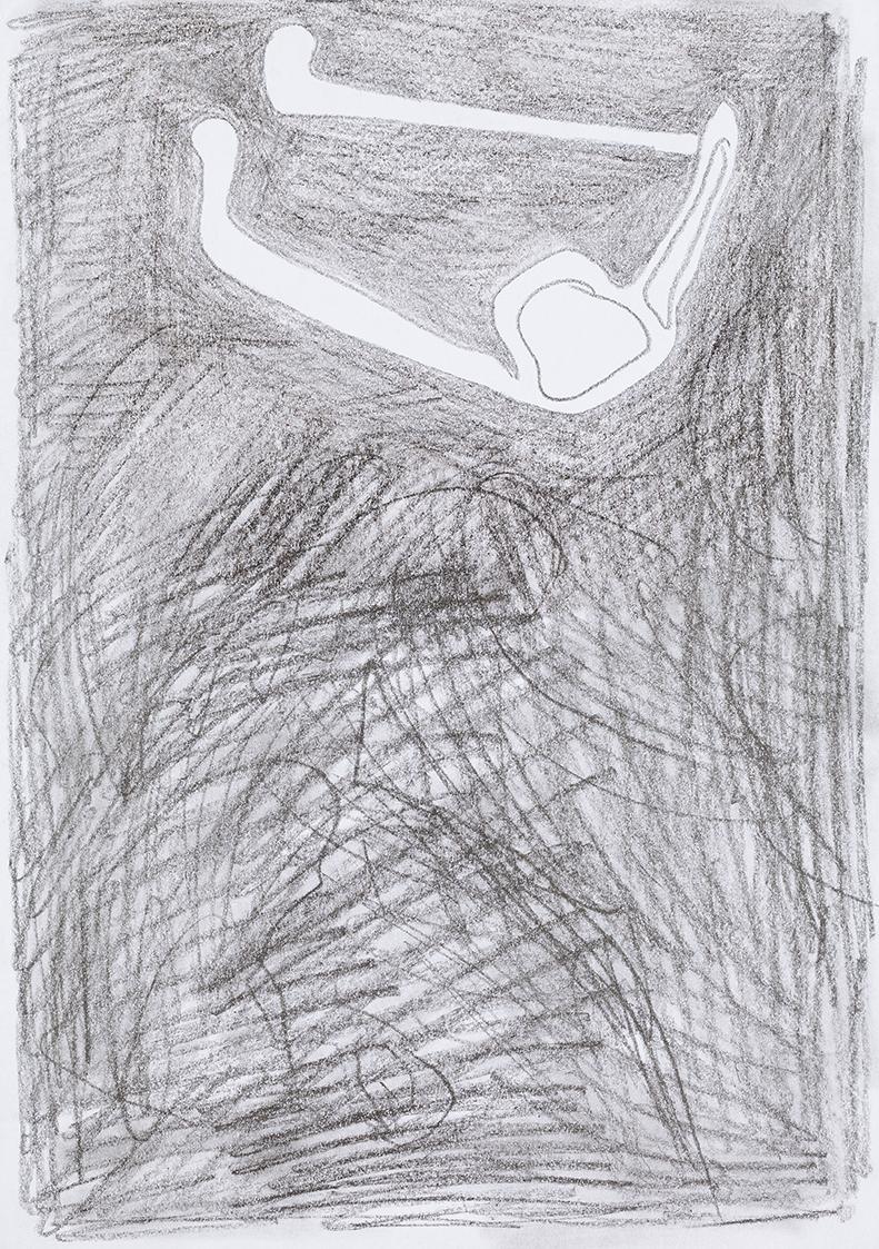 Kurt Hüpfner, Ohne Titel, um 2000, Bleistift auf Papier, 29,7 × 21 cm, Privatbesitz, Wien