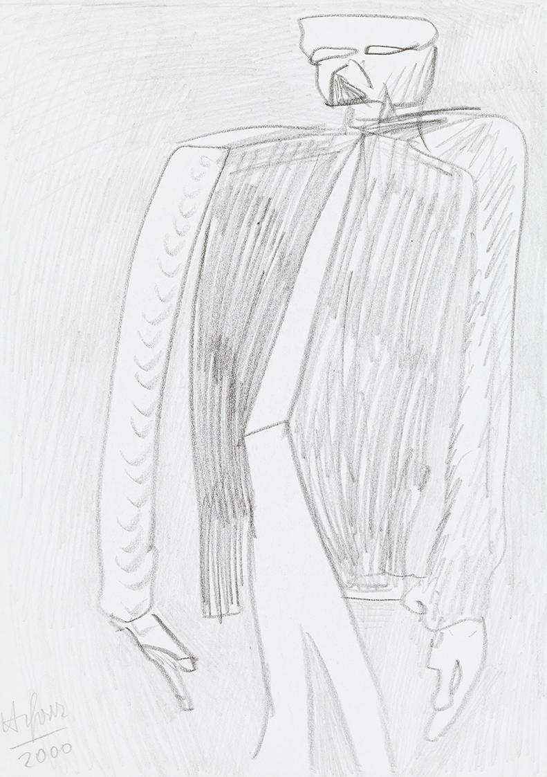 Kurt Hüpfner, Ohne Titel, 2000, Bleistift auf Papier, 29,7 × 21 cm, Privatbesitz, Wien, Inv.-Nr…