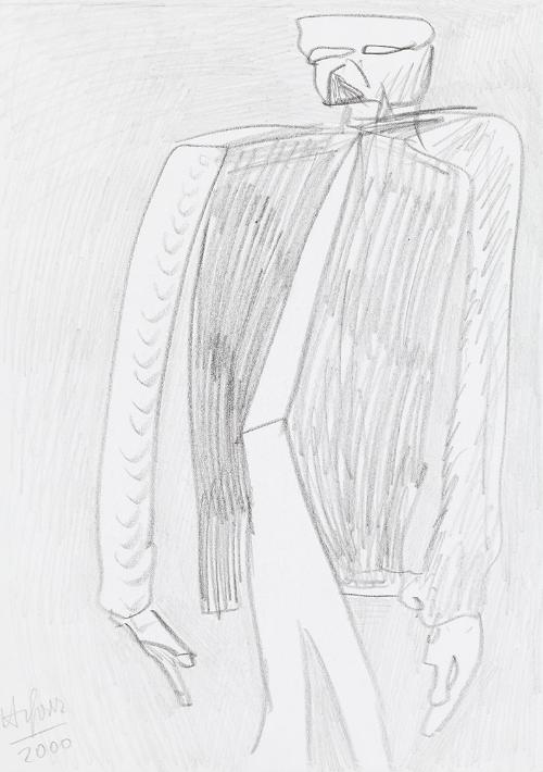 Kurt Hüpfner, Ohne Titel, 2000, Bleistift auf Papier, 29,7 × 21 cm, Privatbesitz, Wien, Inv.-Nr…